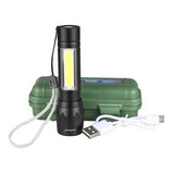 Lampara Tactica Recargable Usb Linterna Led Militar Nocturna