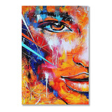 Cuadro Decorativo Abstracto Rostro Medio Mujer Lienzo