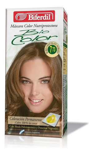  Biferdil Bio Color Máscara Nutriprotectora Kit Completo Tono 7.73 Rubio Chocolate Dorado