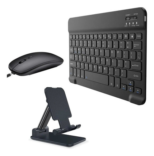 Kit Suporte Dobrável De Celular E Teclado E Mouse Bluetooth