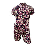 Conjunto Short Camisa Hombre Animal Print