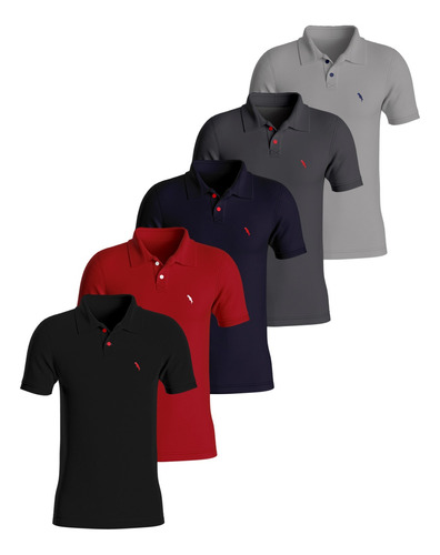 Kit C/ 5 Camisa Polo Masculina Plus Size G1 G2 G3 Oferta