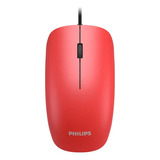 Mouse Philips M214 Cable 1.5mts Usb 1000dpi Spk7214r Color Rojo