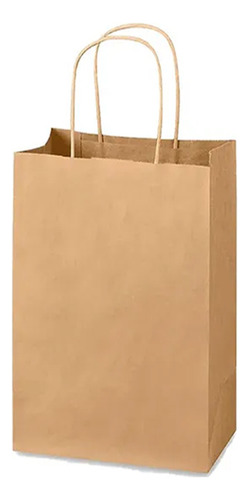 Bolsa Papel Madera Kraft Regalo Con Manija 49x34x17 X 10 U