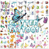 Tatuaje Temporale - Konsait 180pcs Glitter Tattoos For Kids,