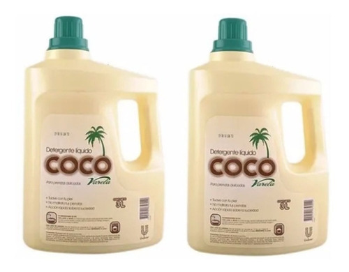 2 Jabon Detergente Coco Varela X 3 L ( - L a $14700