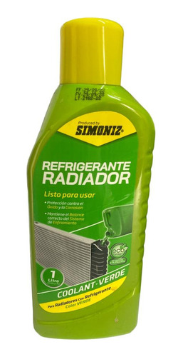 Refrigerante Para Radiador Simoniz Color Verde   1 Litro