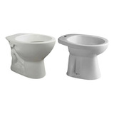 Juego De Baño Ferrum Andina Inodoro Corto + Bidet 1 Agujero