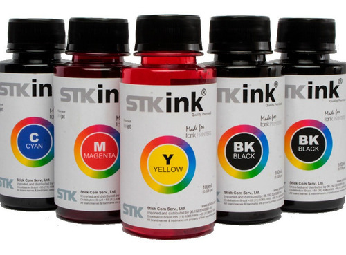 Tinta Stk Corante Bulk Ink Para Epson Ecotank Refil  5x100ml