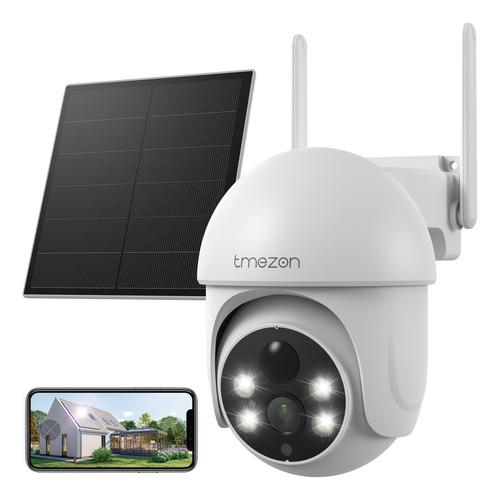 Cámara De Seguridad Wifi Solar Exterior 3mp 2k Hd 360° Ptz