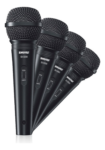 Kit De 4 Micrófonos Shure Sv200 Vocal Dinámico