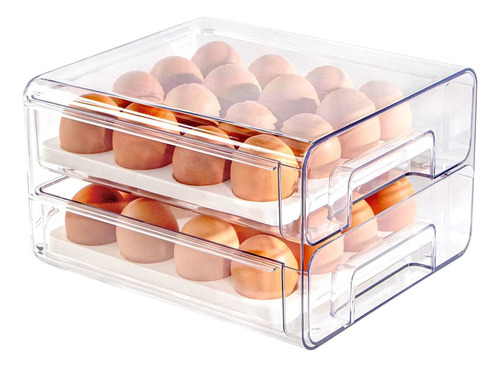 Bigtron Contenedor De Huevos Para Refrigerador Con Tapas, C.