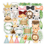 Pack Stickers Journal Art Bujo Scrapbooking Safari Acuarela