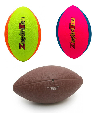 Pelota Rugby Futbol Americano Goma Vs Colores 30cm Deporte Color Multicolor