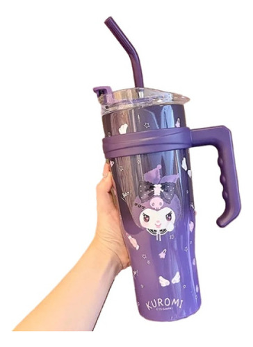 Vaso Termo De Agua Sanrio Kuromi Hello Kitty De 1200 Ml