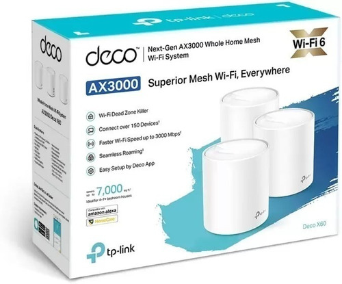 Roteador Sem Fio Ax3000 Mesh 3 Pcs Wifi Deco X60 3.0 Tp-link