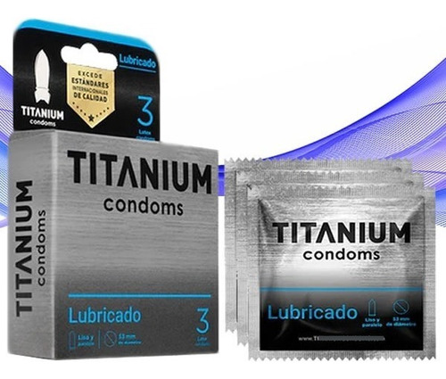 Condones Preservativos Titanium Lubricados Sensitivo Delgado