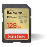 Cartao Memoria Sandisk Sdxc Extreme C10 U3 4k 180mb/s 128gb