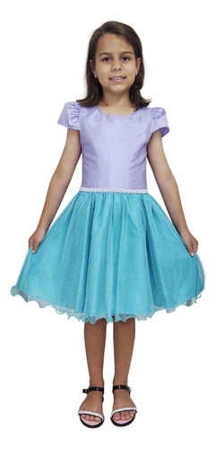 Vestido De Festa Infantil Princesa Com Babado