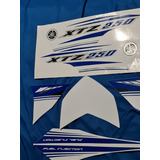 Kit Calcos Yamaha Xtz 250 2018 Moto Azul Completo Envios !!