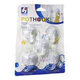 Pack 5 Gancho Transparente Colgador Ventosa Pequeños 4cm