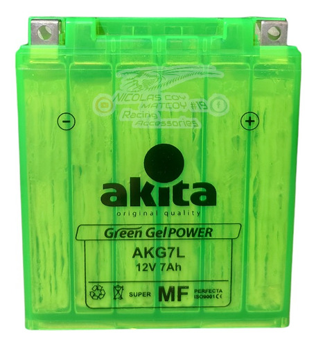 Batería Gixxer 250 12v7ah Akita Green Gel 