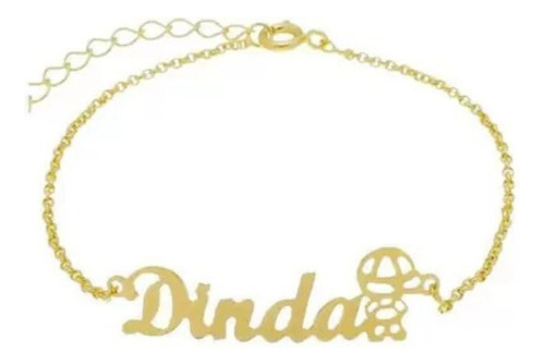 Pulseira Dinda Menina Ou Menino Banhada A Ouro 18k