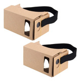 Google Cardboard,2 Pack Vr Headsets,diy 3d Glasses Cardboar.