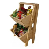 Frutero Organizador Multiuso Cocina 2 Canastas Madera Huacal