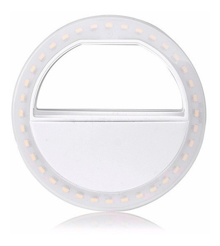 Mini Ring Light Clipe Anel Led Luz Selfie P/ Celular Branco