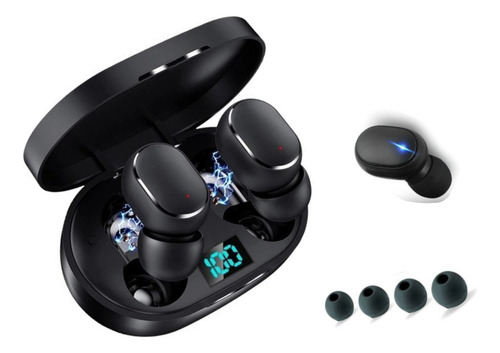 Fone De Ouvido Bluetooth Par Sem Fio Duplo Earbuds Cor Preto