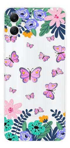 Funda Para Samsung Galaxy Mujer Mariposas Flores Uso Rudo