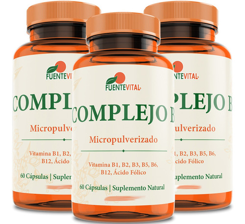 3x Complejo Vitamina Complex B5 B3 B12 180 Cap Envio Gratis