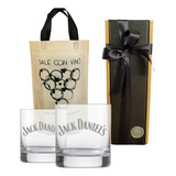 Box Kit Estuche Vasos Whisky Jack Daniels X2 Grabado Logo