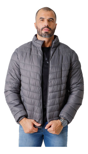 Jaqueta Masculina Nylon Gola Alta Puffer Bobojac Impermeável