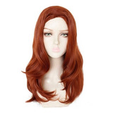 Peruca Castanho Com  E Sem Franja Lisa 60cm + Wig Cap Brinde