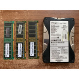 2 Memorias Ram 256mb, 1 Memoria Ram 128mb Y Disco Duro 40gb