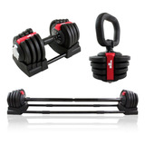 Kit De Pesas Ajustables Con Rack Extensible 40 Lb / 19 Kg