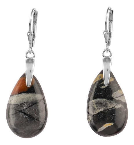  Aretes Colgantes De Piedra De Obsidiana Gris Natural, ...