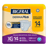 Fraldas Para Adultos Descartáveis Bigfral  Derma Plus Xg X 14 U