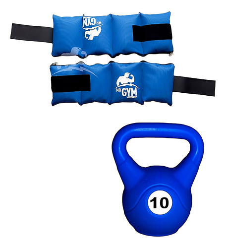 Kit Set Entrenamiento Rusa 10kg + Par Tobilleras 2kg