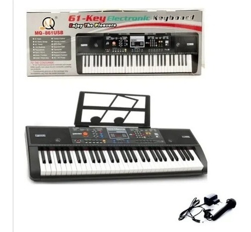 Organeta Piano Grande 61 Teclas Mp3 Usb Micrófono Sop.partit