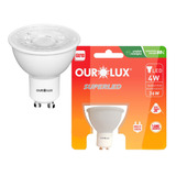 Lâmpada Super Led 4w Base Gu10 Bivolt Branco Quente Ourolux