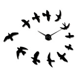 Reloj De Pared Decorativo Con Espejo, Diseño De Pájaros Vola