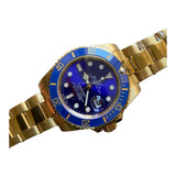 Reloj Rolex Automatico Zafiro Submariner Dorado Azul 41mm 