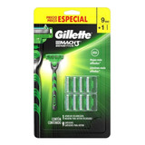 Gillette Mach 3 Sensitive Com 1 Aparelho Barba + 9 Cartuchos