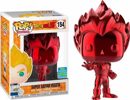 Funko Pop Vegeta 154 Red Chrome Sdcc Dragon Ball Exc 