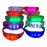 50 Pulseira De Led Personalizada Sua Arte Acende Com Musica