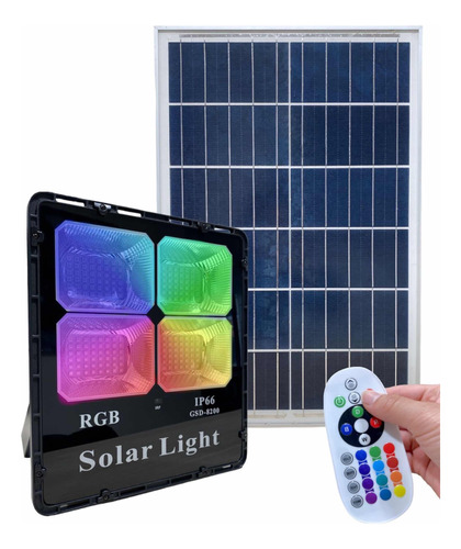 Reflector Led Solar 50w Rgb Multicolor
