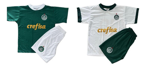 2 Kit Conjunto Infantil Do Palmeiras Novo Do 02 Ao 14 